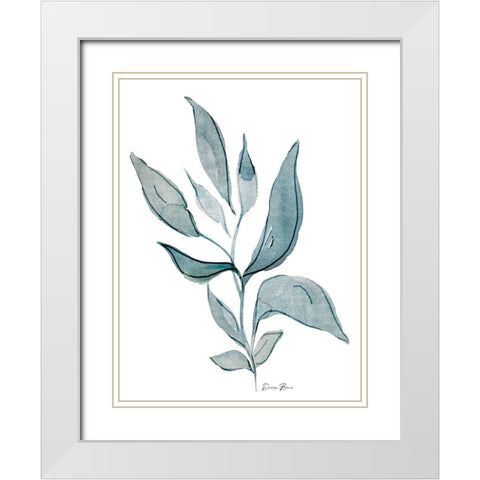 Watercolor Botanical 1 White Modern Wood Framed Art Print with Double Matting by Brown, Denise