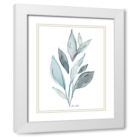 Watercolor Botanical 2 White Modern Wood Framed Art Print with Double Matting by Brown, Denise