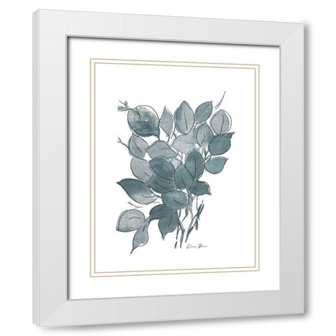 Outlined Stem 1 White Modern Wood Framed Art Print with Double Matting by Brown, Denise