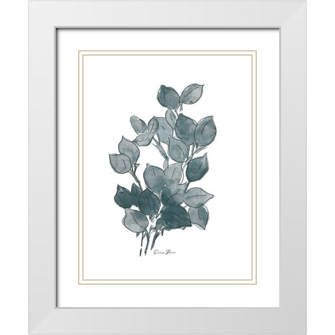 Outlined Stem 2 White Modern Wood Framed Art Print with Double Matting by Brown, Denise