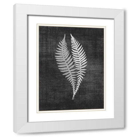 Astor Fern 2 White Modern Wood Framed Art Print with Double Matting by Brown, Denise