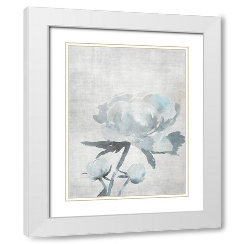 Watercolor Blooms 1 2.0 Blue White Modern Wood Framed Art Print with Double Matting by Brown, Denise