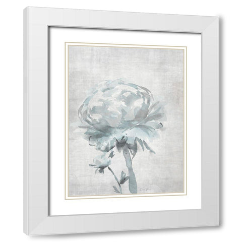 Watercolor Blooms 2 2.0 Blue White Modern Wood Framed Art Print with Double Matting by Brown, Denise
