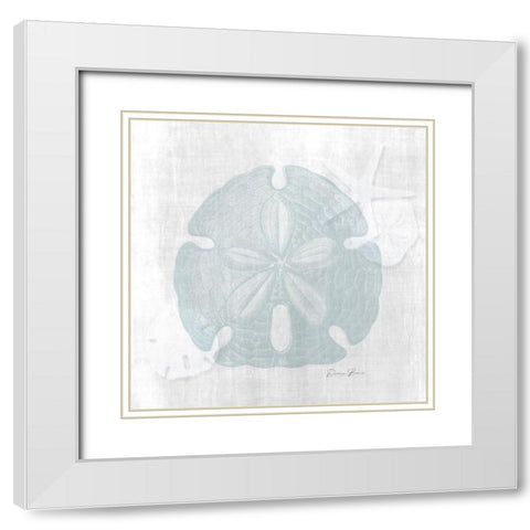 Sand Dollar 1 White Modern Wood Framed Art Print with Double Matting by Brown, Denise