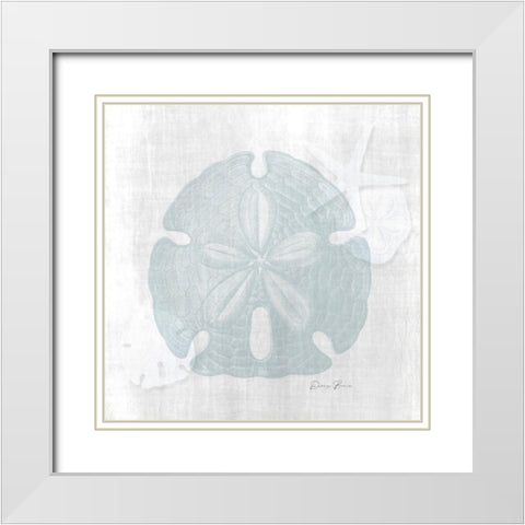 Sand Dollar 1 White Modern Wood Framed Art Print with Double Matting by Brown, Denise