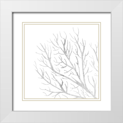 White Seaweed 1 White Modern Wood Framed Art Print with Double Matting by Brown, Denise