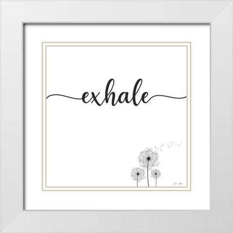 Exhale White Modern Wood Framed Art Print with Double Matting by Brown, Denise
