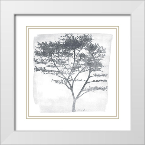 Tree 1 White Modern Wood Framed Art Print with Double Matting by Brown, Denise