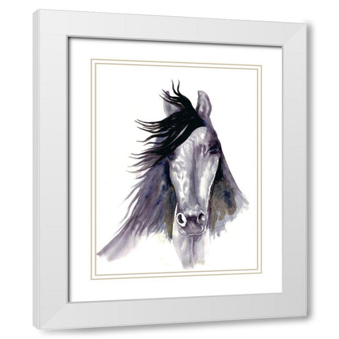 Black Star White Modern Wood Framed Art Print with Double Matting by Charest, Doris