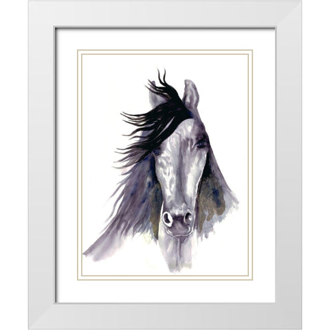 Black Star White Modern Wood Framed Art Print with Double Matting by Charest, Doris