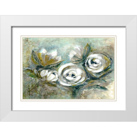 Green Serenity White Modern Wood Framed Art Print with Double Matting by Charest, Doris