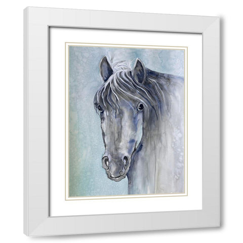 Gentle Stallion 1 White Modern Wood Framed Art Print with Double Matting by Charest, Doris