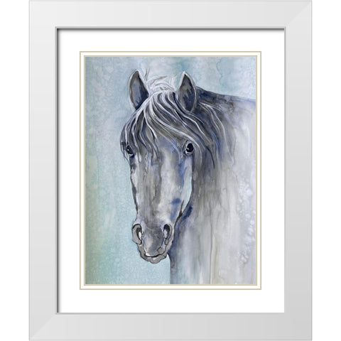 Gentle Stallion 1 White Modern Wood Framed Art Print with Double Matting by Charest, Doris