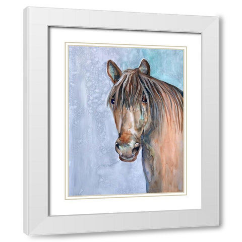 Gentle Stallion 2 White Modern Wood Framed Art Print with Double Matting by Charest, Doris