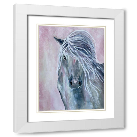 Majestic Stallion 1 White Modern Wood Framed Art Print with Double Matting by Charest, Doris
