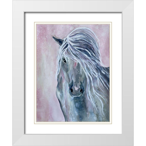 Majestic Stallion 1 White Modern Wood Framed Art Print with Double Matting by Charest, Doris