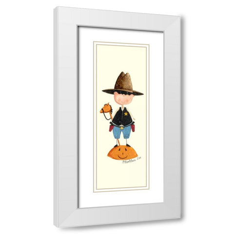 Cowboy Treater White Modern Wood Framed Art Print with Double Matting by DiPaolo, Dan