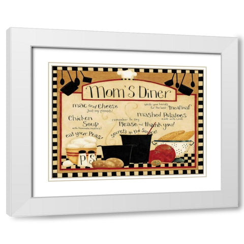 Moms Diner White Modern Wood Framed Art Print with Double Matting by DiPaolo, Dan