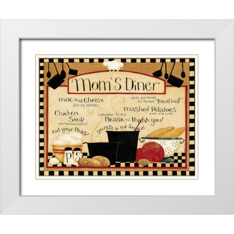 Moms Diner White Modern Wood Framed Art Print with Double Matting by DiPaolo, Dan