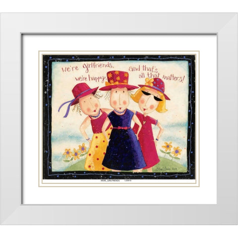 Girld Friends White Modern Wood Framed Art Print with Double Matting by DiPaolo, Dan