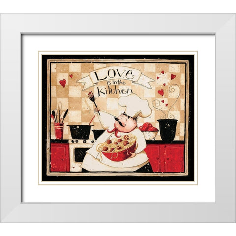 Love Is In The Kitchen White Modern Wood Framed Art Print with Double Matting by DiPaolo, Dan