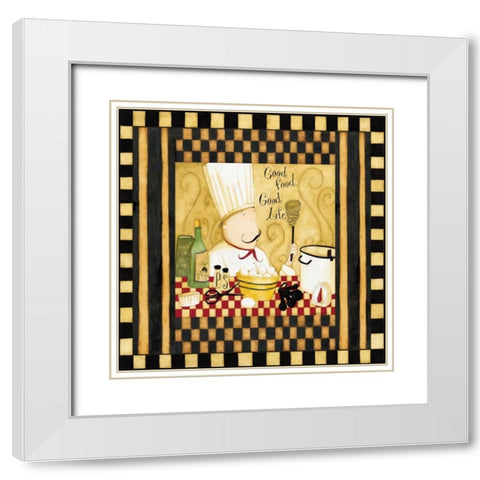 Full Table White Modern Wood Framed Art Print with Double Matting by DiPaolo, Dan
