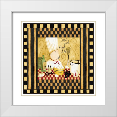Full Table White Modern Wood Framed Art Print with Double Matting by DiPaolo, Dan