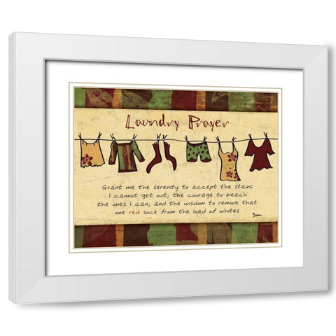 Laundry Prayer Spice White Modern Wood Framed Art Print with Double Matting by Stimson, Diane