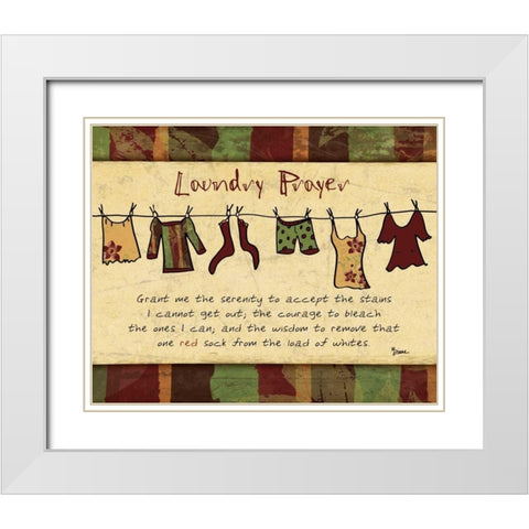 Laundry Prayer Spice White Modern Wood Framed Art Print with Double Matting by Stimson, Diane