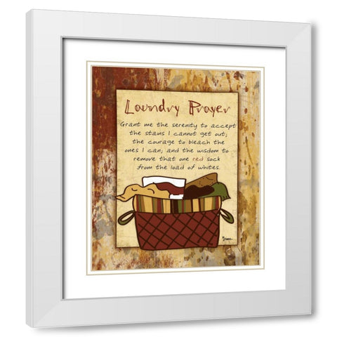Laundry Prayer Basket White Modern Wood Framed Art Print with Double Matting by Stimson, Diane