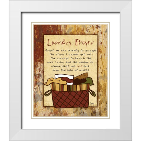 Laundry Prayer Basket White Modern Wood Framed Art Print with Double Matting by Stimson, Diane