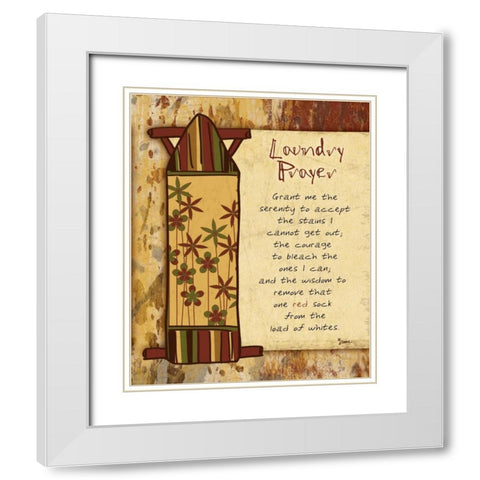 Laundry Prayer Board White Modern Wood Framed Art Print with Double Matting by Stimson, Diane