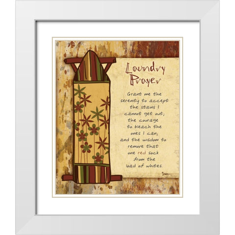 Laundry Prayer Board White Modern Wood Framed Art Print with Double Matting by Stimson, Diane