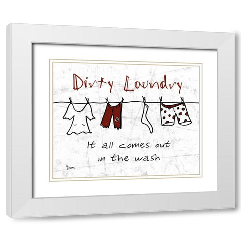 Dirty Laundry Gray White Modern Wood Framed Art Print with Double Matting by Stimson, Diane