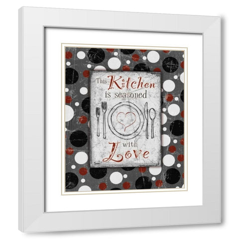 Kitchen Love Grey White Modern Wood Framed Art Print with Double Matting by Stimson, Diane