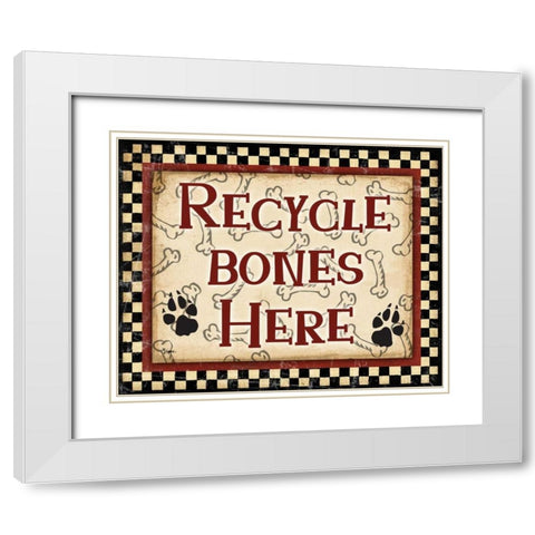 Recycle Bones White Modern Wood Framed Art Print with Double Matting by Stimson, Diane