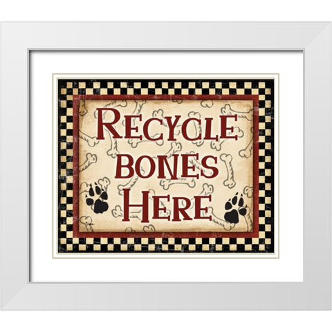 Recycle Bones White Modern Wood Framed Art Print with Double Matting by Stimson, Diane