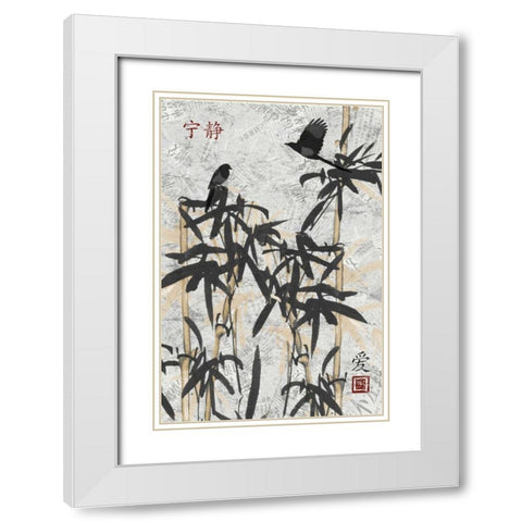 Bamboo Jungle B White Modern Wood Framed Art Print with Double Matting by Stimson, Diane