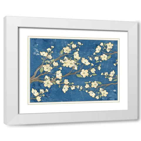 Cherry Blossoms Blue White Modern Wood Framed Art Print with Double Matting by Stimson, Diane