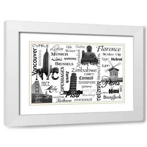 World Tour 2 White Modern Wood Framed Art Print with Double Matting by Stimson, Diane
