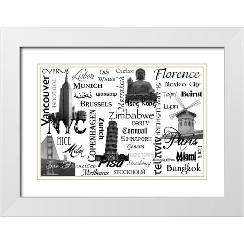 World Tour 2 White Modern Wood Framed Art Print with Double Matting by Stimson, Diane