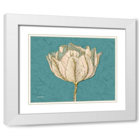 Tulip 1 White Modern Wood Framed Art Print with Double Matting by Stimson, Diane