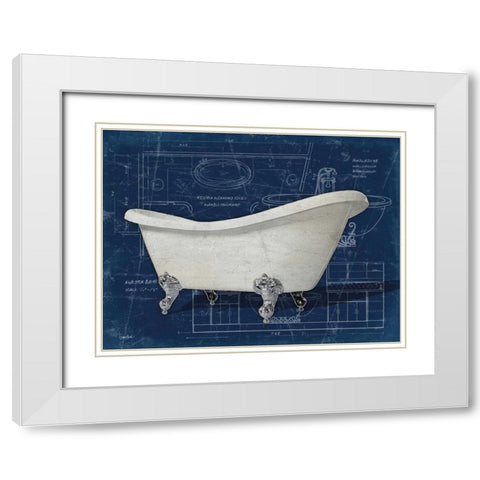 Bath Blues 2 White Modern Wood Framed Art Print with Double Matting by Stimson, Diane