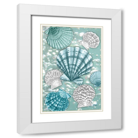 Scallop Bubbles White Modern Wood Framed Art Print with Double Matting by Stimson, Diane