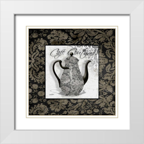 Gray Cafe White Modern Wood Framed Art Print with Double Matting by Stimson, Diane