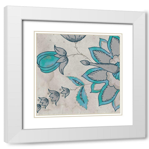 Blue Steel Y White Modern Wood Framed Art Print with Double Matting by Stimson, Diane