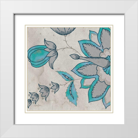 Blue Steel Y White Modern Wood Framed Art Print with Double Matting by Stimson, Diane
