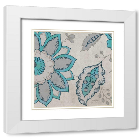 Blue Steel Z White Modern Wood Framed Art Print with Double Matting by Stimson, Diane