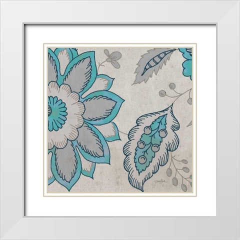Blue Steel Z White Modern Wood Framed Art Print with Double Matting by Stimson, Diane