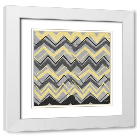 Yel Gray Stripes 2 White Modern Wood Framed Art Print with Double Matting by Stimson, Diane